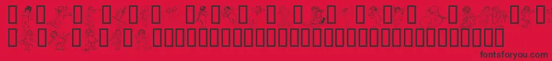 フォントGabra – 赤い背景に黒い文字