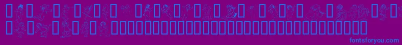 Шрифт Gabra – синие шрифты на фиолетовом фоне