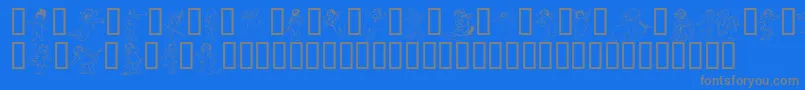 Gabra-fontti – harmaat kirjasimet sinisellä taustalla