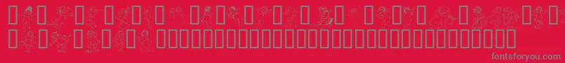 フォントGabra – 赤い背景に灰色の文字