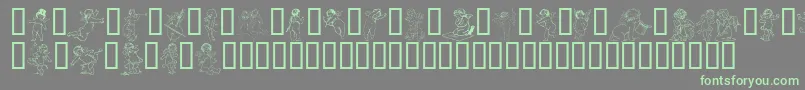 フォントGabra – 灰色の背景に緑のフォント