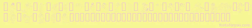 フォントGabra – ピンクのフォント、黄色の背景
