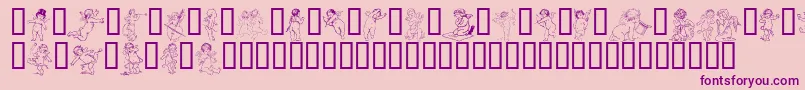 Gabra-Schriftart – Violette Schriften auf rosa Hintergrund