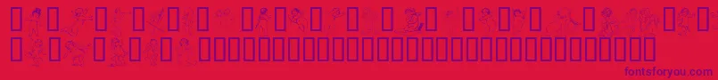 フォントGabra – 赤い背景に紫のフォント