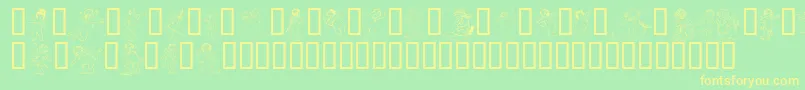 Gabra-fontti – keltaiset fontit vihreällä taustalla