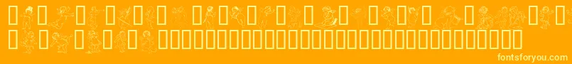 フォントGabra – オレンジの背景に黄色の文字