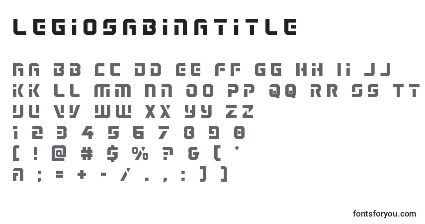Schriftart Legiosabinatitle – Alphabet, Zahlen, spezielle Symbole