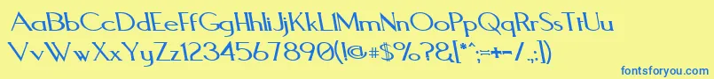 Шрифт AquaductReverseItalic – синие шрифты на жёлтом фоне