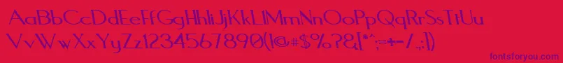 AquaductReverseItalic-Schriftart – Violette Schriften auf rotem Hintergrund