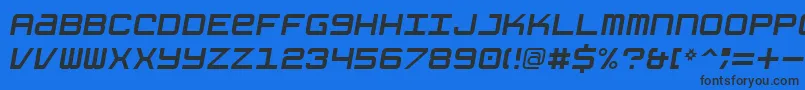 GrishenkoOpiyatNbpItalic Font – Black Fonts on Blue Background
