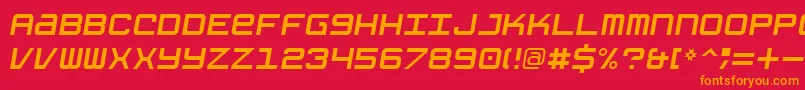 フォントGrishenkoOpiyatNbpItalic – 赤い背景にオレンジの文字