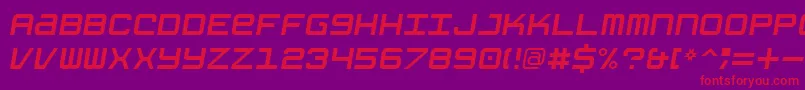 GrishenkoOpiyatNbpItalic Font – Red Fonts on Purple Background