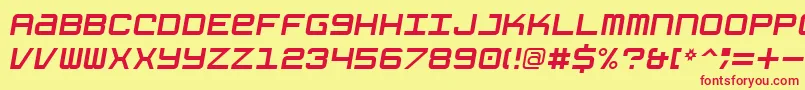 GrishenkoOpiyatNbpItalic Font – Red Fonts on Yellow Background