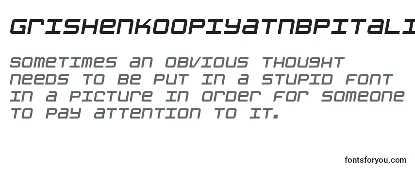 GrishenkoOpiyatNbpItalic-fontti