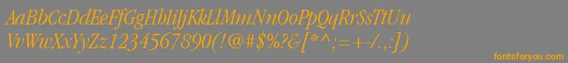 Шрифт ItcGaramondLtLightCondensedItalic – оранжевые шрифты на сером фоне