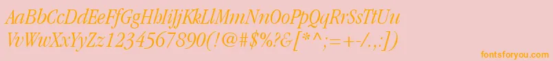 ItcGaramondLtLightCondensedItalic Font – Orange Fonts on Pink Background