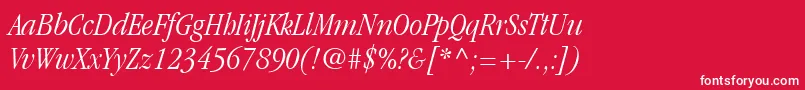 ItcGaramondLtLightCondensedItalic Font – White Fonts on Red Background