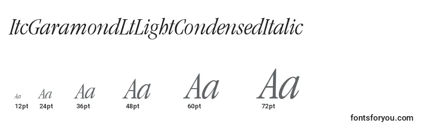 ItcGaramondLtLightCondensedItalic Font Sizes