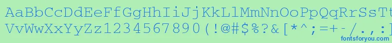 フォントCouriermcy – 青い文字は緑の背景です。