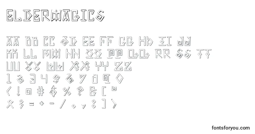 Czcionka Eldermagics – alfabet, cyfry, specjalne znaki
