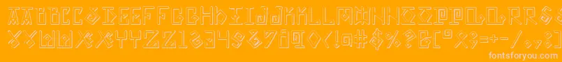 Eldermagics-Schriftart – Rosa Schriften auf orangefarbenem Hintergrund