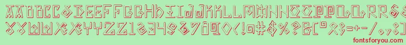 Eldermagics-Schriftart – Rote Schriften auf grünem Hintergrund