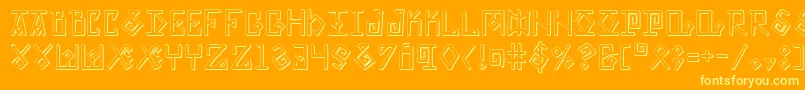 Eldermagics-Schriftart – Gelbe Schriften auf orangefarbenem Hintergrund