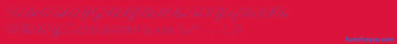 フォントMiltonOne – 赤い背景に青い文字