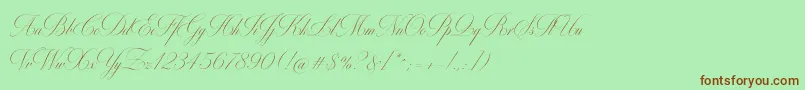フォントMiltonOne – 緑の背景に茶色のフォント