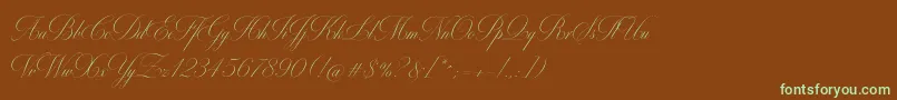 MiltonOne-fontti – vihreät fontit ruskealla taustalla