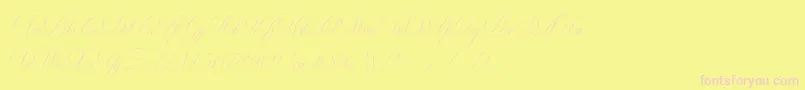 MiltonOne-fontti – vaaleanpunaiset fontit keltaisella taustalla