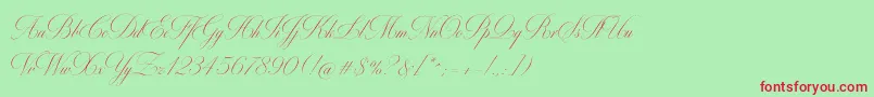 MiltonOne-fontti – punaiset fontit vihreällä taustalla