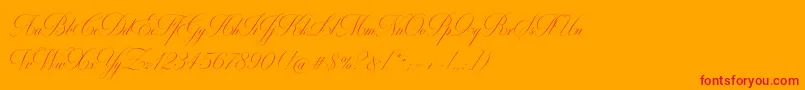 MiltonOne-Schriftart – Rote Schriften auf orangefarbenem Hintergrund