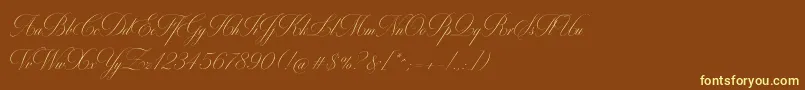 MiltonOne-fontti – keltaiset fontit ruskealla taustalla