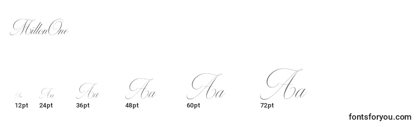 MiltonOne Font Sizes