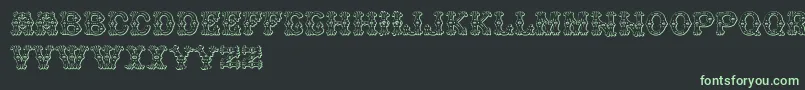 GrolierBeveled-fontti – vihreät fontit mustalla taustalla