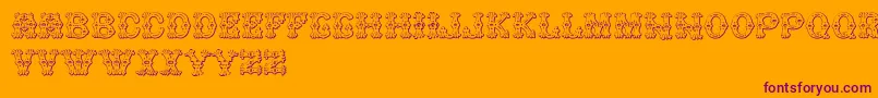 GrolierBeveled Font – Purple Fonts on Orange Background