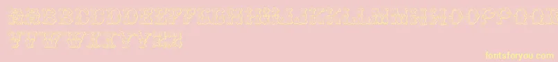 GrolierBeveled Font – Yellow Fonts on Pink Background