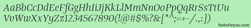 TangerserifmediumBook Font – Black Fonts on Green Background