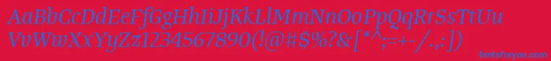 TangerserifmediumBook Font – Blue Fonts on Red Background