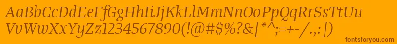 TangerserifmediumBook Font – Brown Fonts on Orange Background