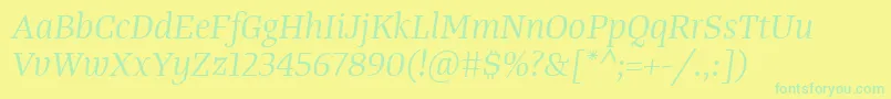 TangerserifmediumBook Font – Green Fonts on Yellow Background