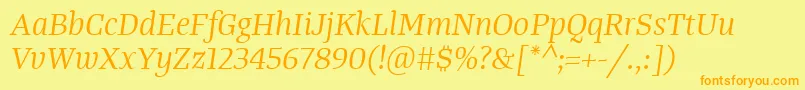 TangerserifmediumBook Font – Orange Fonts on Yellow Background