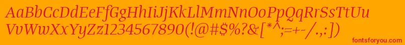 TangerserifmediumBook Font – Red Fonts on Orange Background