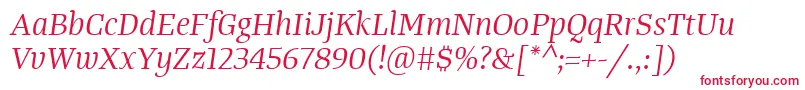 フォントTangerserifmediumBook – 白い背景に赤い文字