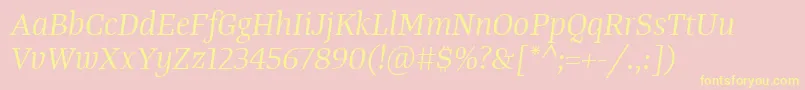 TangerserifmediumBook Font – Yellow Fonts on Pink Background