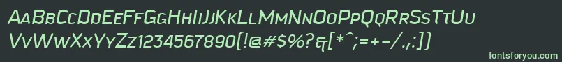 KautivaCapsItalic-Schriftart – Grüne Schriften auf schwarzem Hintergrund