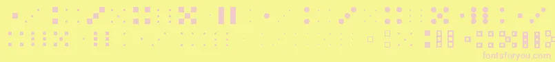 フォントDicey – ピンクのフォント、黄色の背景