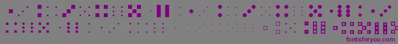 フォントDicey – 紫色のフォント、灰色の背景