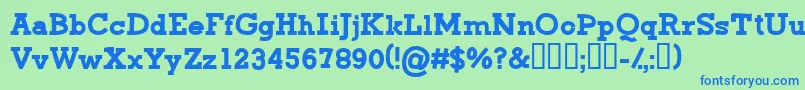 CfgreenmonsterRegular-Schriftart – Blaue Schriften auf grünem Hintergrund